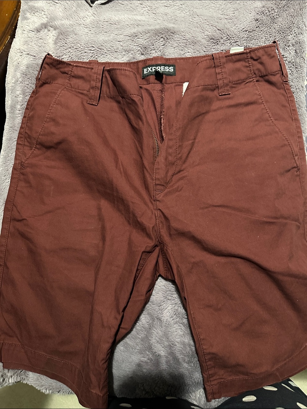 Express Men's Rust Brown Chino Shorts